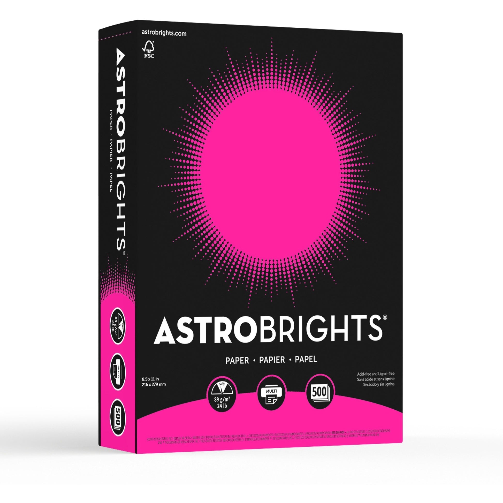 Astrobrights Laser, Inkjet Colored Paper - Fireball Fuschia