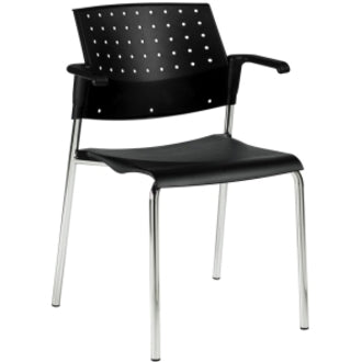 CHAIR STACKING W/ARMS *BLACK