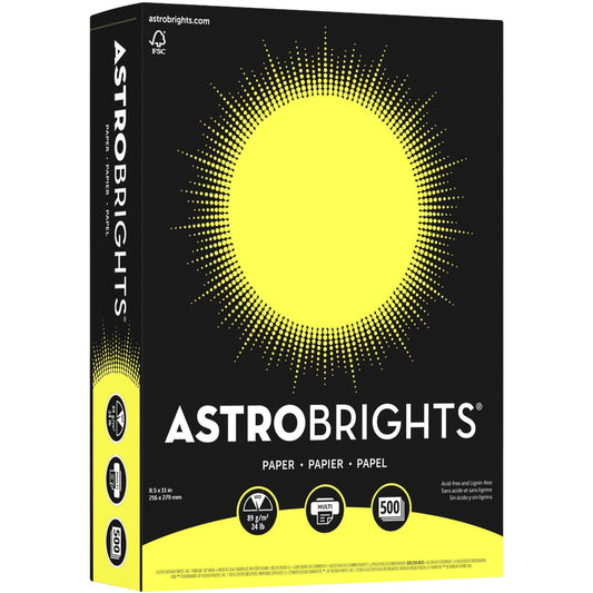 Astrobrights Inkjet, Laser Copy & Multipurpose Paper - Lift-off Lemon