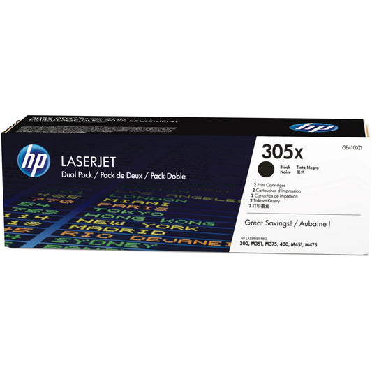 HP 305X (CE410XD) Original Toner Cartridge - Dual Pack - Black