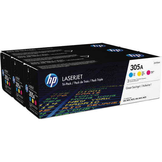 HP 305A CYM (CF370AM) Original Toner Cartridge - Tri-pack - Cyan, Magenta, Yellow