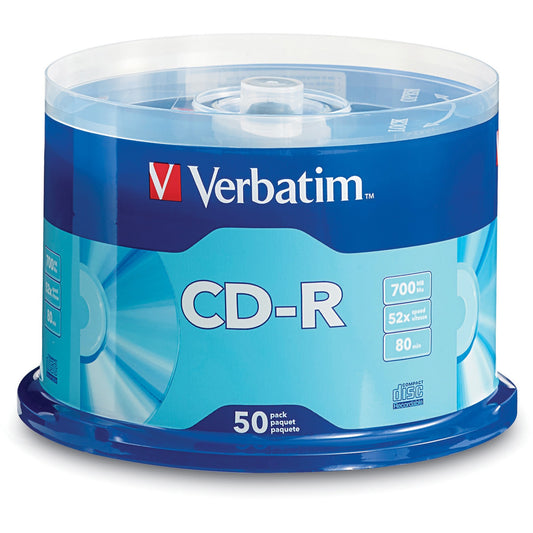Verbatim CD-R 700MB 52X with Branded Surface - 50pk Spindle