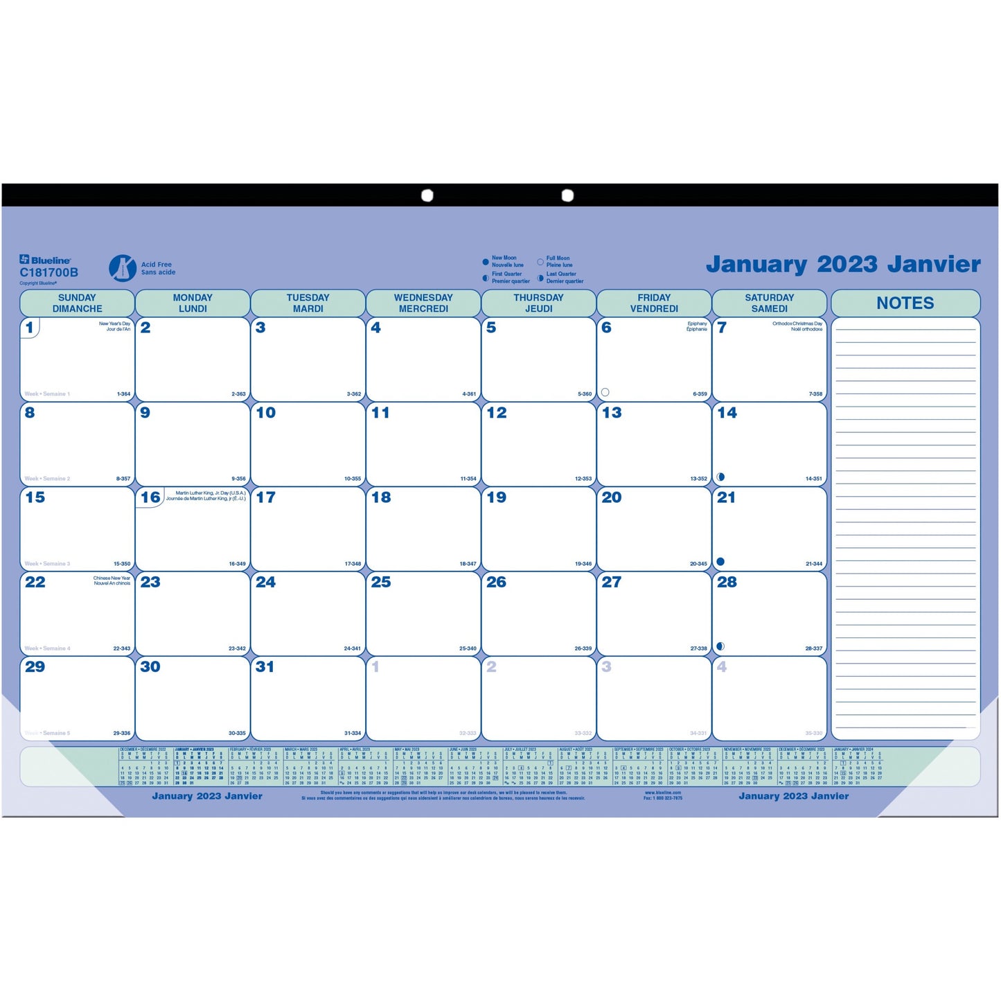 Blueline&reg; Monthly Desk/Wall Calendars