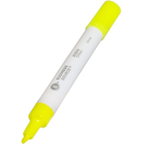 Business Source Chisel Tip Yellow Value Highlighter - 37533