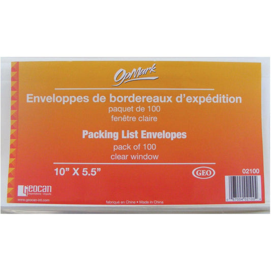 Geocan Packing List/Invoice Enclosed Envelopes