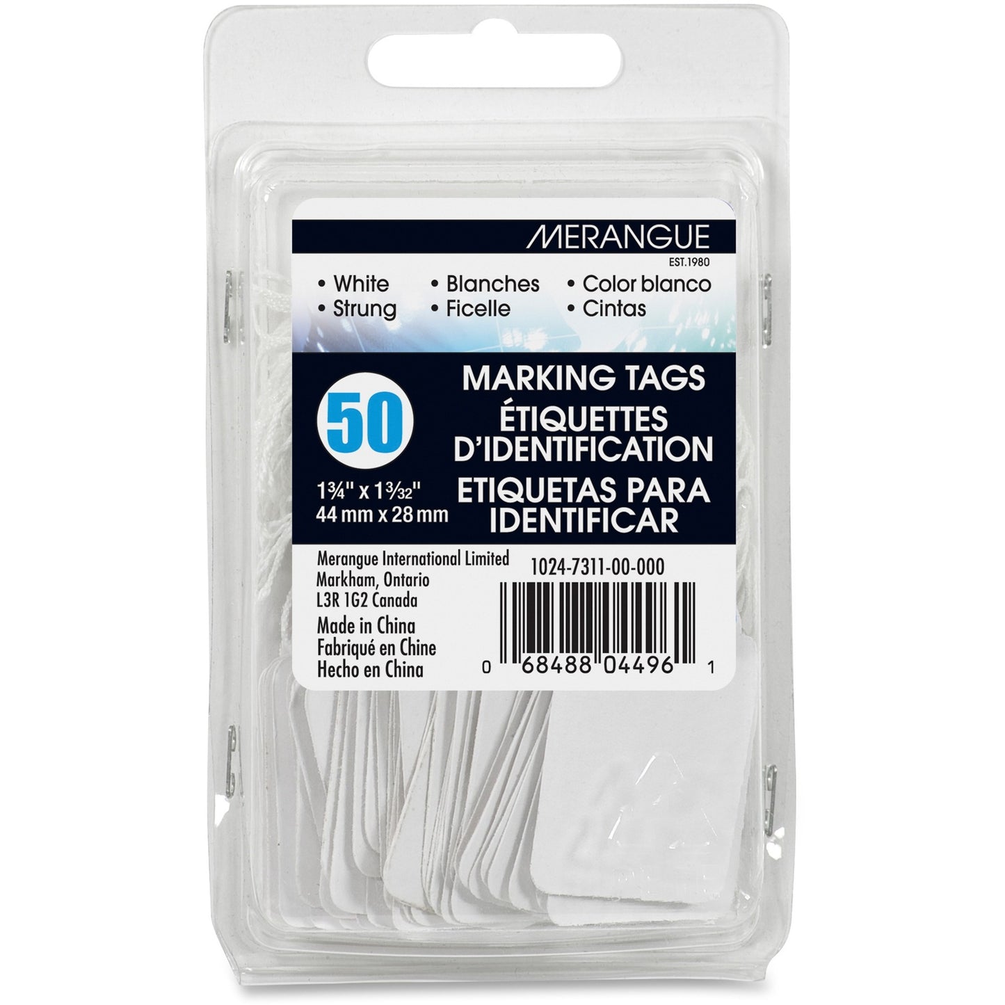 Merangue 50 Pack White Strung Tags