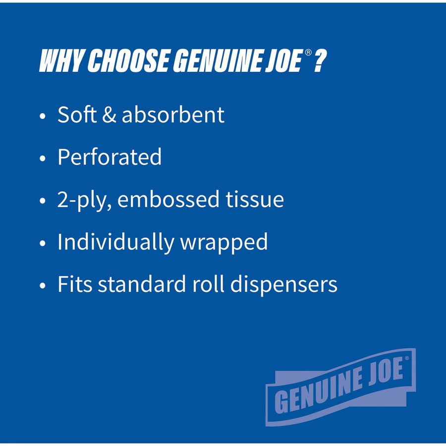 Genuine Joe 2-ply Standard Bath Tissue Rolls - 2540096
