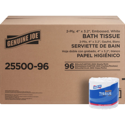 Genuine Joe 2-ply Standard Bath Tissue Rolls
