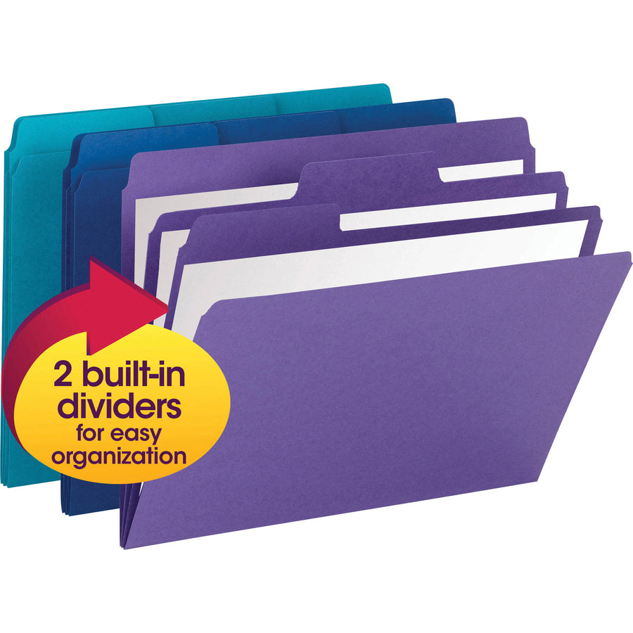 FOLDER LTR 2-DIV SUPERTAB*3/PK