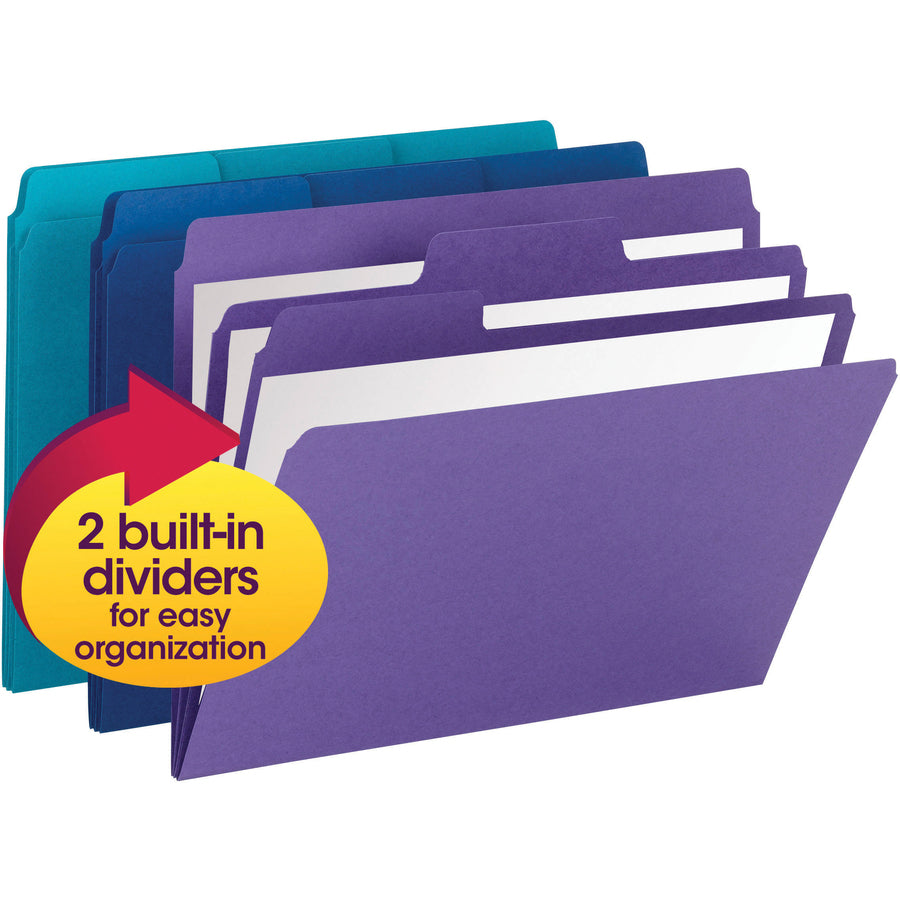 FOLDER LTR 2-DIV SUPERTAB*3/PK