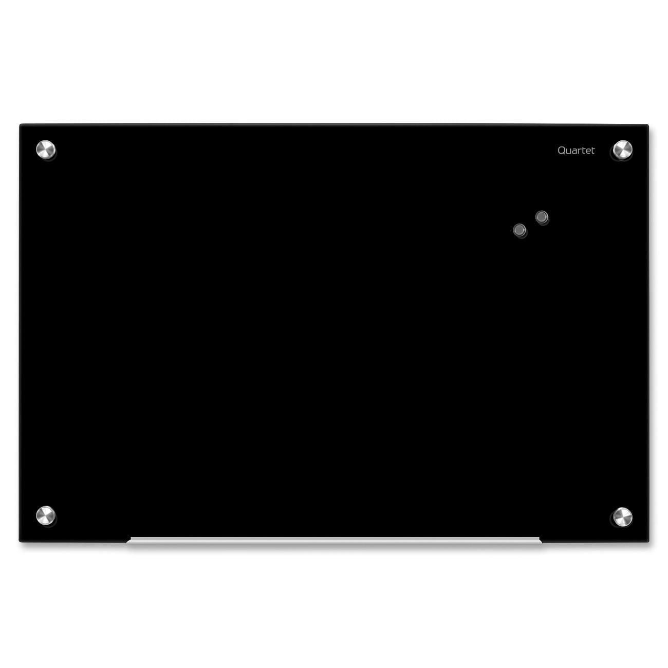 Quartet Infinity Magnetic Glass Dry-Erase Board, Black, 3' x 2'