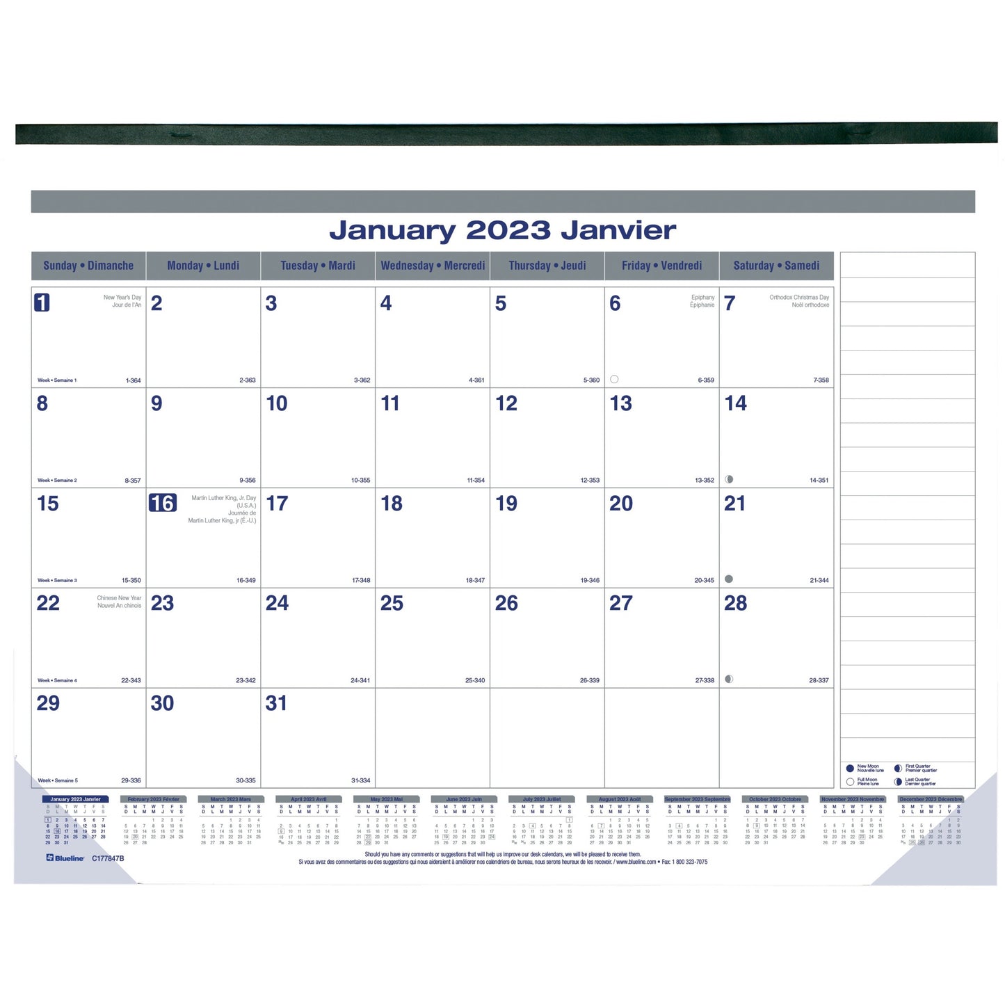 Blueline Blueline Net Zero Carbon Monthly Desk Pad Calendar