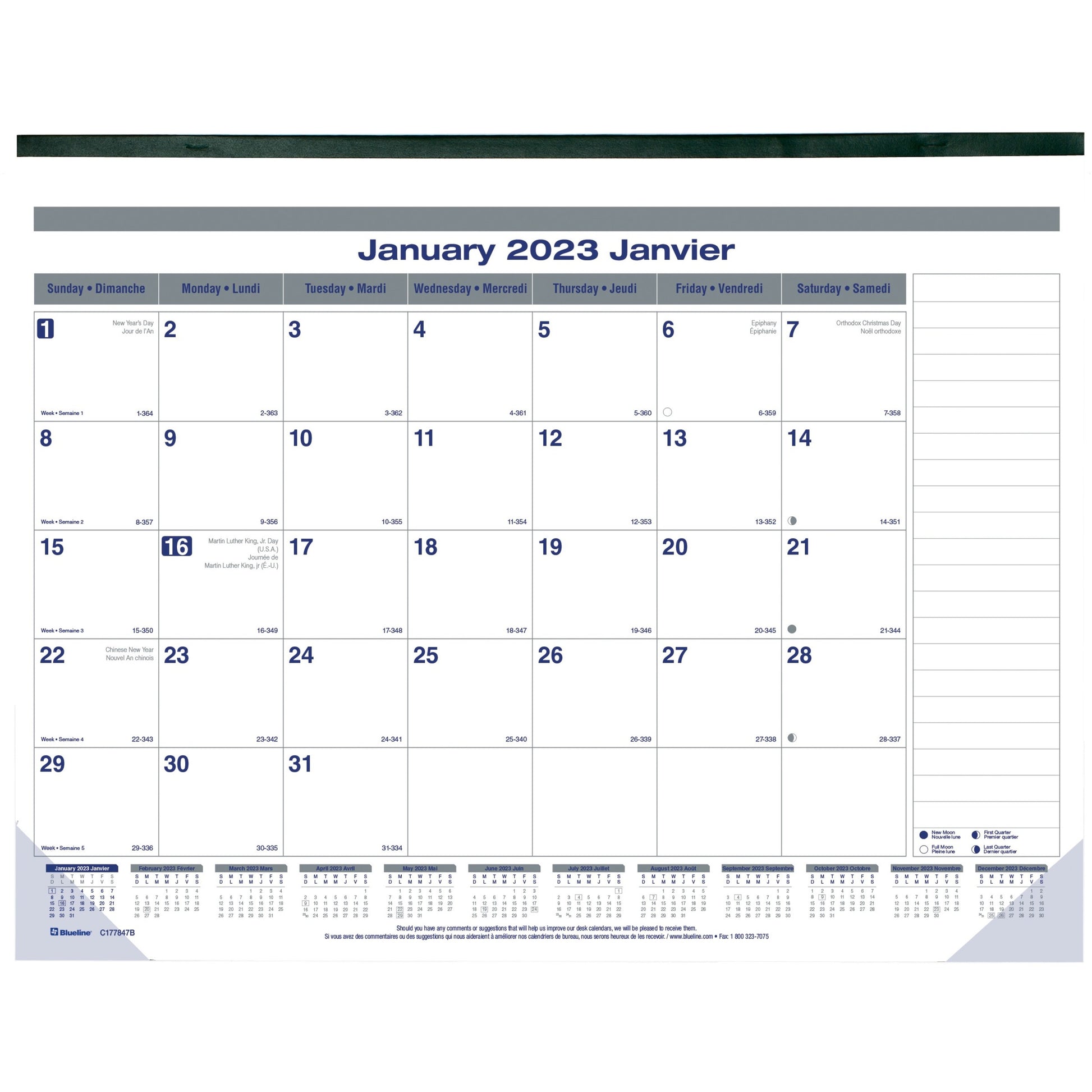 Blueline Blueline Net Zero Carbon Monthly Desk Pad Calendar