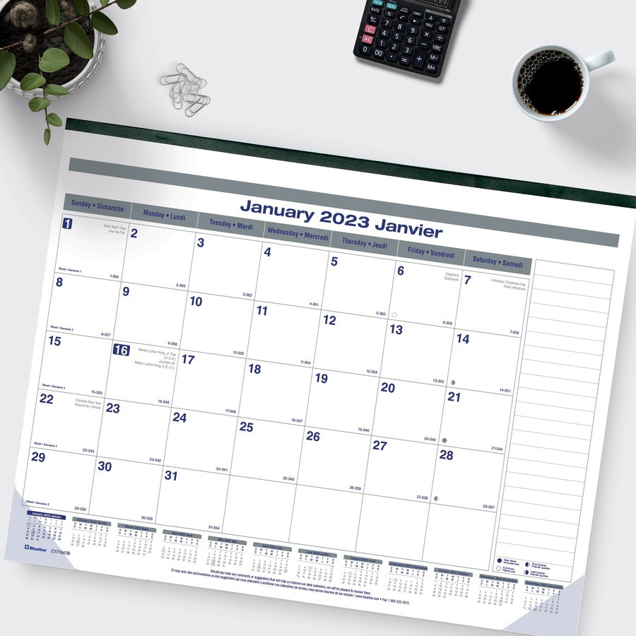 Blueline Blueline Net Zero Carbon Monthly Desk Pad Calendar - C177847B