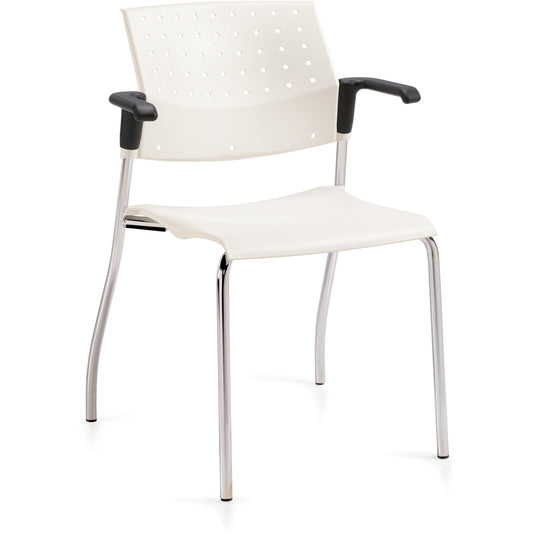 Global Stacking Armchair with Polypropylene Seat and Back - Wall Saver Frame