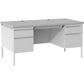 Lorell Grey Double Pedestal Steel/Laminate Desk