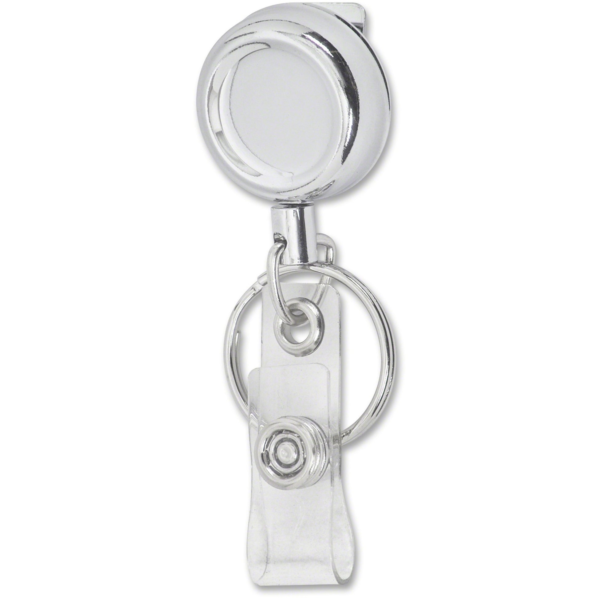 Merangue Chrome-finish Metal Badge Reel