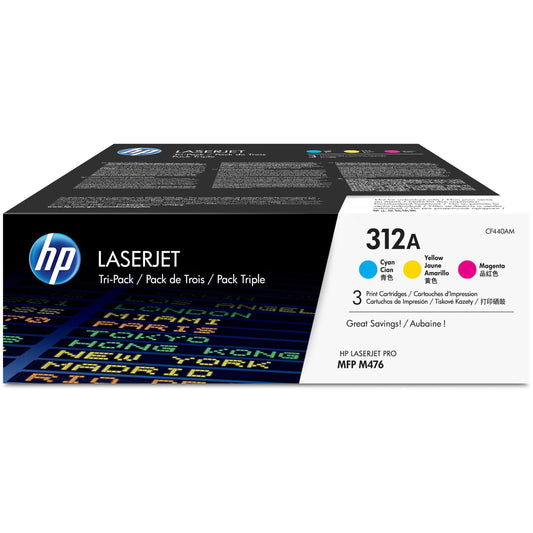 HP 312A (CF440AM) Original Toner Cartridge - Tri-pack - Cyan, Magenta, Yellow