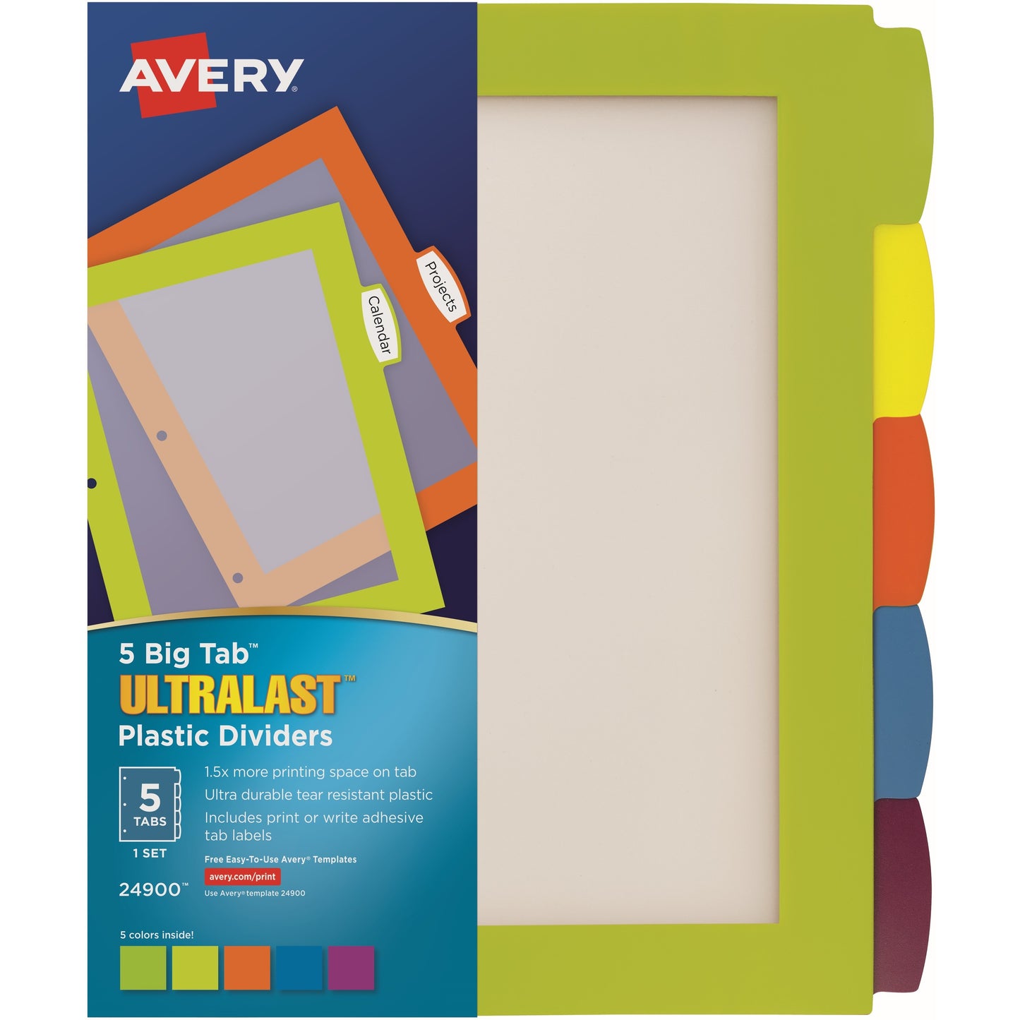 Avery&reg; Ultralast Big Tab Plastic Dividers