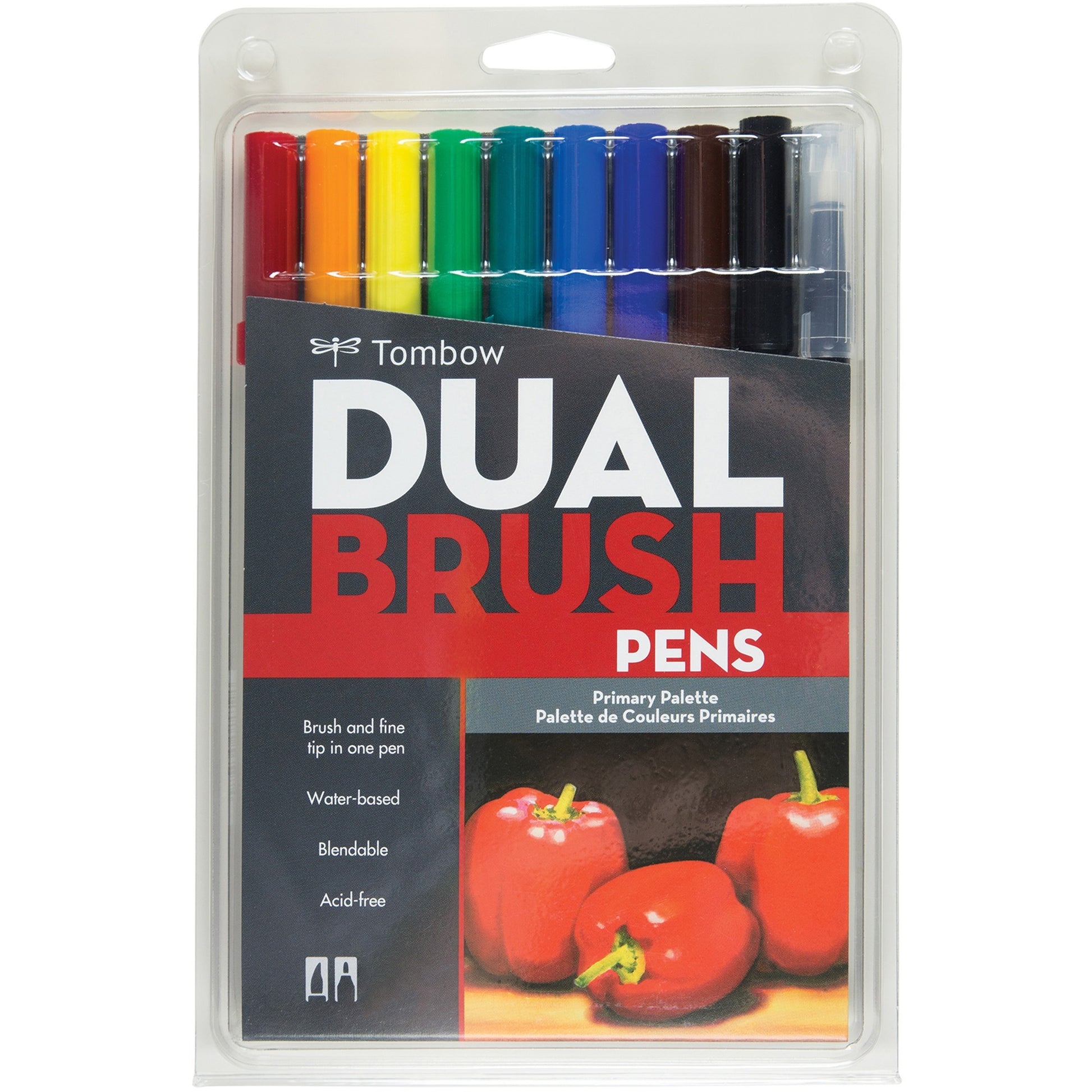 Tombow Dual Brush Art Pen 10-piece Set - Primary Colours