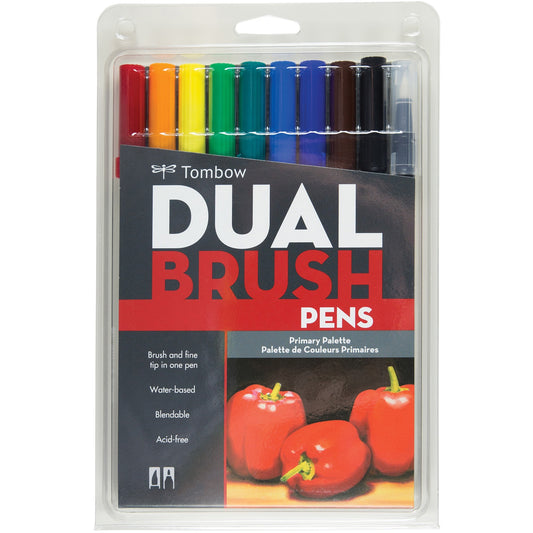 Tombow Dual Brush Art Pen 10-piece Set - Primary Colours