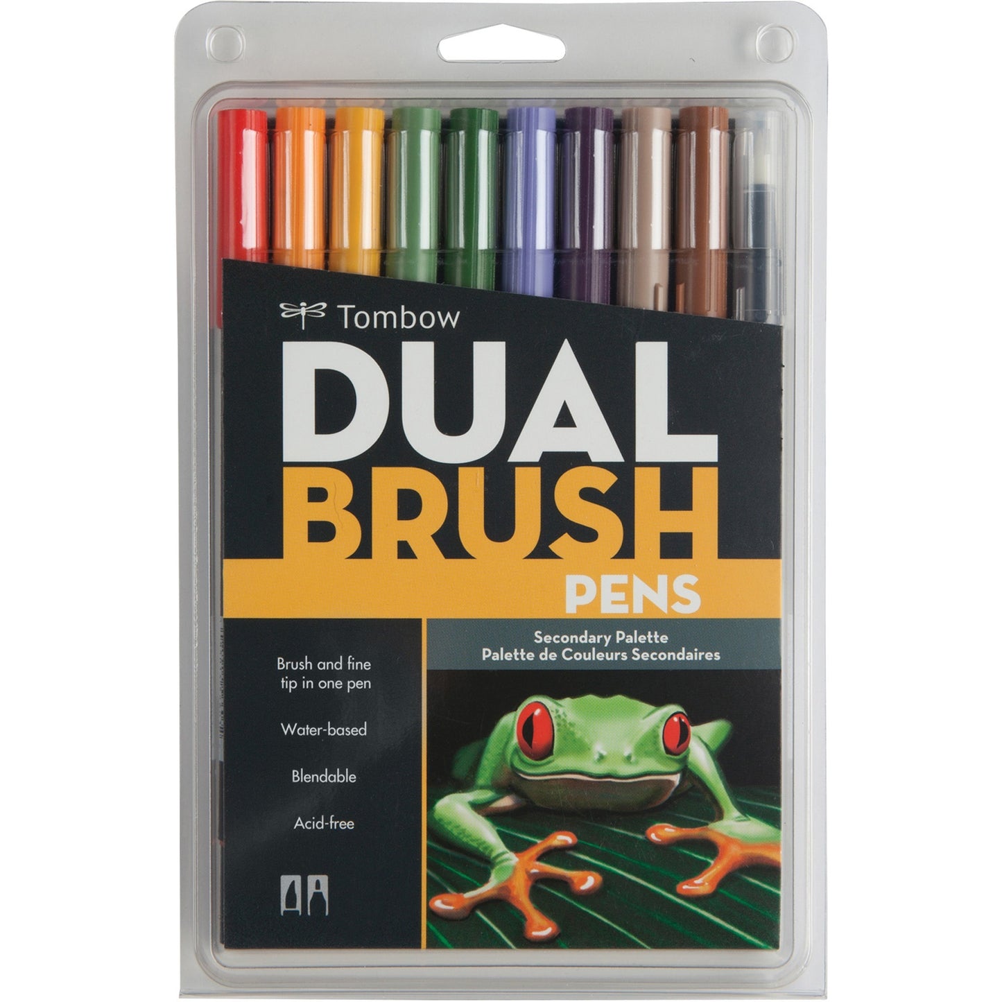 Tombow Dual Brush Art Pen 10-piece Set - Secondary Colours