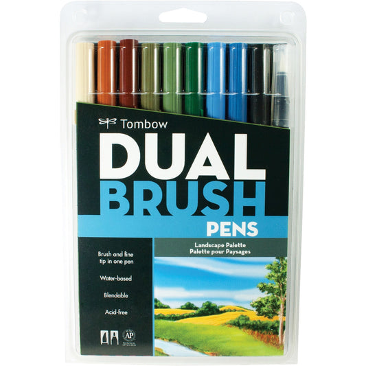 Tombow Dual Brush Art Pen 10-piece Set - Landscape Colours