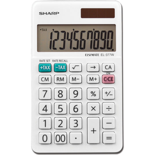 Sharp Calculators EL-377WB 10-Digit Professional Handheld Calculator