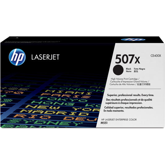 HP 507X (CE400X) Original Toner Cartridge - Single Pack - Black