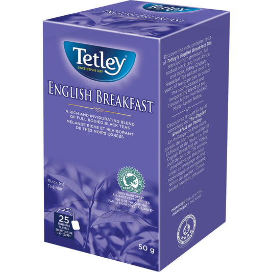 Tetley 100% Rainforest Alliance Certified English Breakfast Tea Black Tea