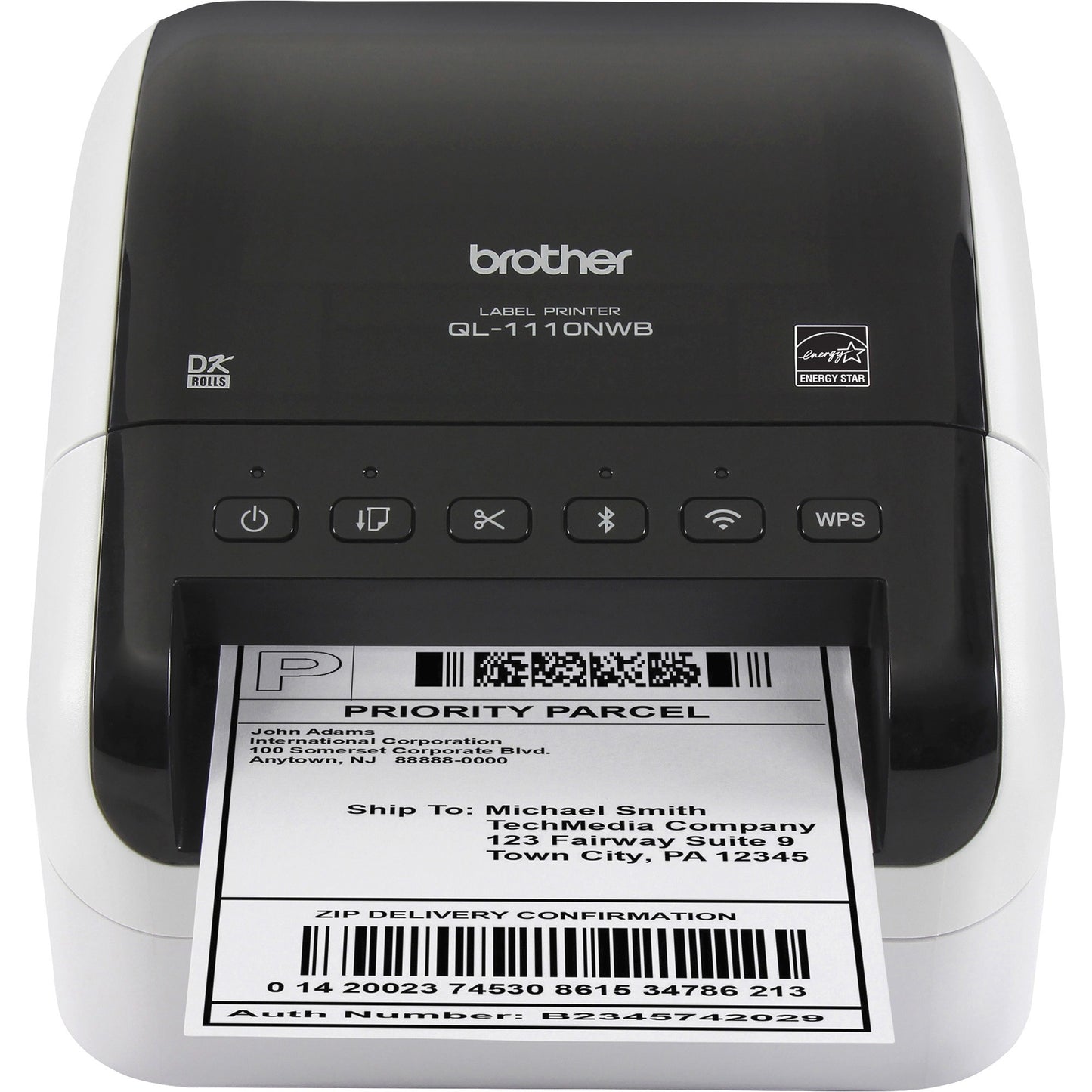 Brother QL-1110NWB Desktop Direct Thermal Printer - Monochrome - Label Print - Ethernet - USB - Bluetooth