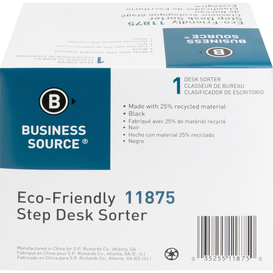 Business Source 6-slot Inclined Desk Step Sorter - 11875