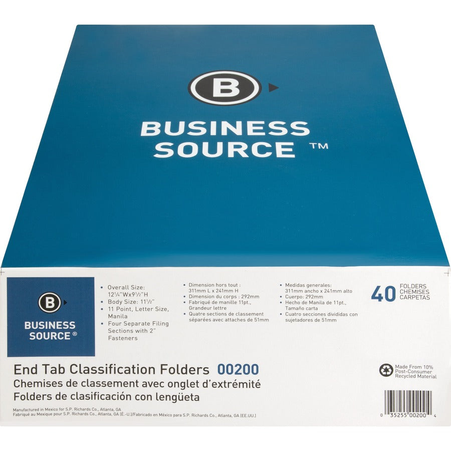 Business Source Letter Recycled Medical File Folder - 00200