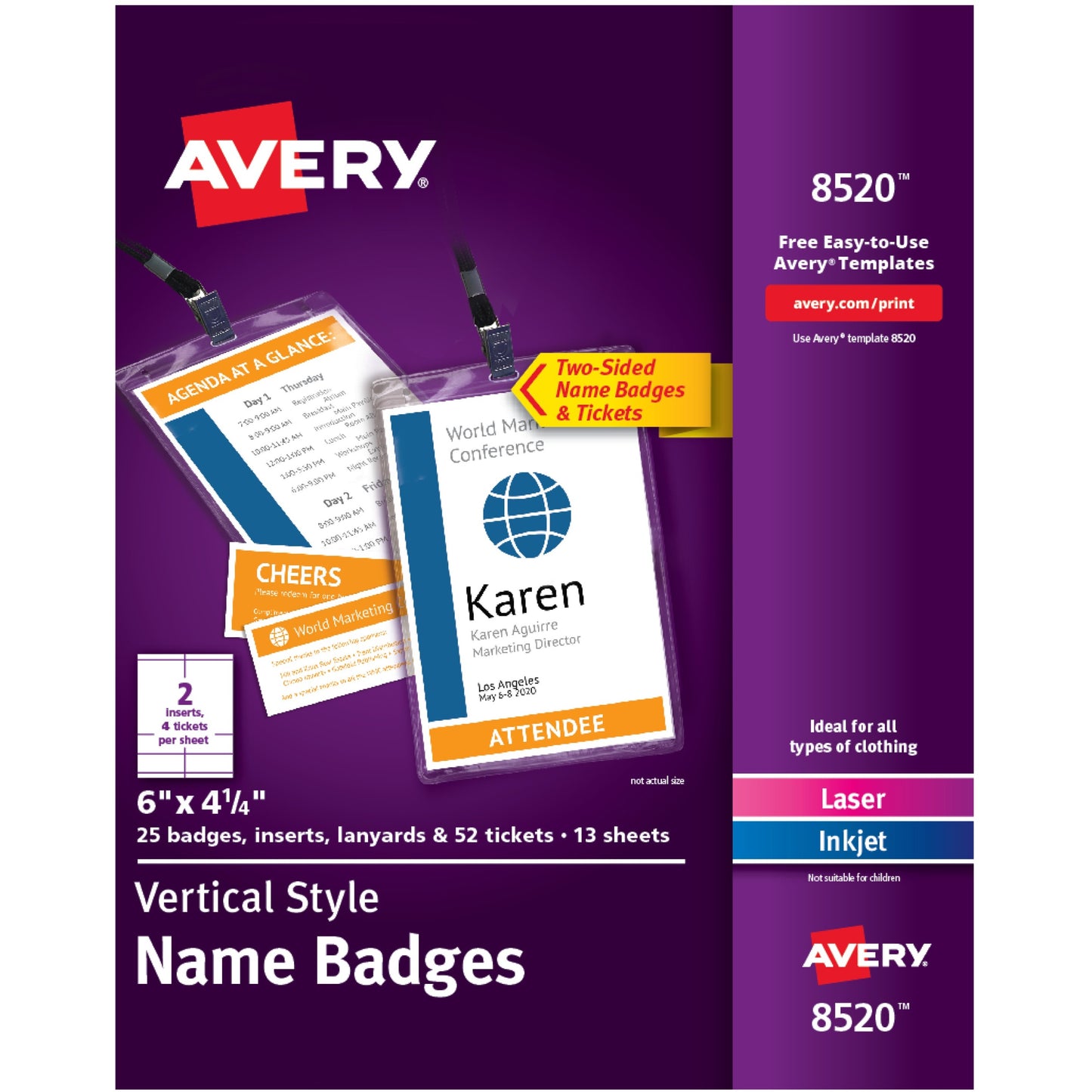 Avery&reg; Vertical Hanging Style Name Badges