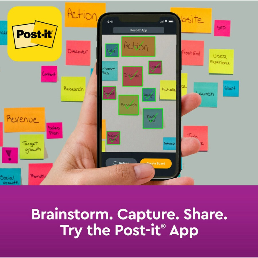 Post-it&reg; Super Sticky Notes - Energy Boost Color Collection - 46339SSAU