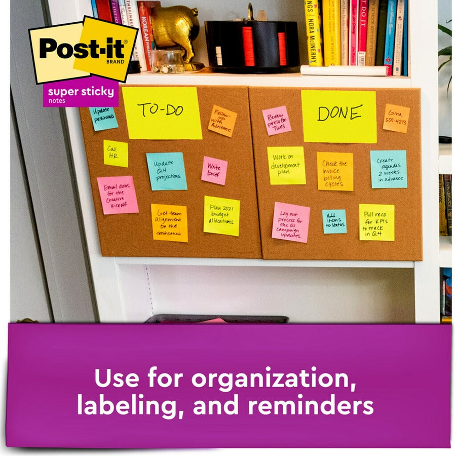 Post-it&reg; Super Sticky Notes - Energy Boost Color Collection - 46339SSAU