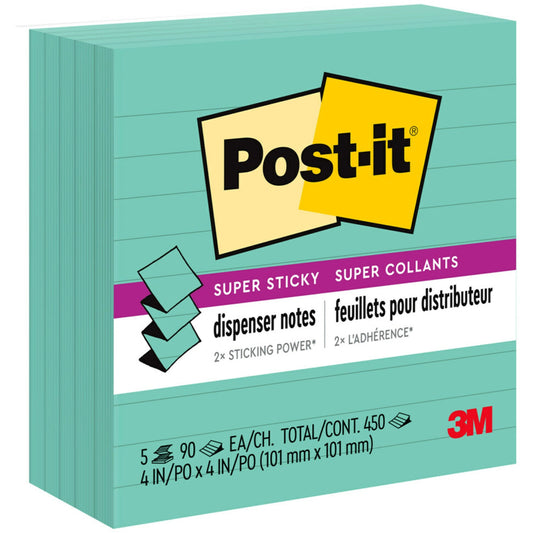 Post-it&reg; Super Sticky Pop-up Lined Note Refills
