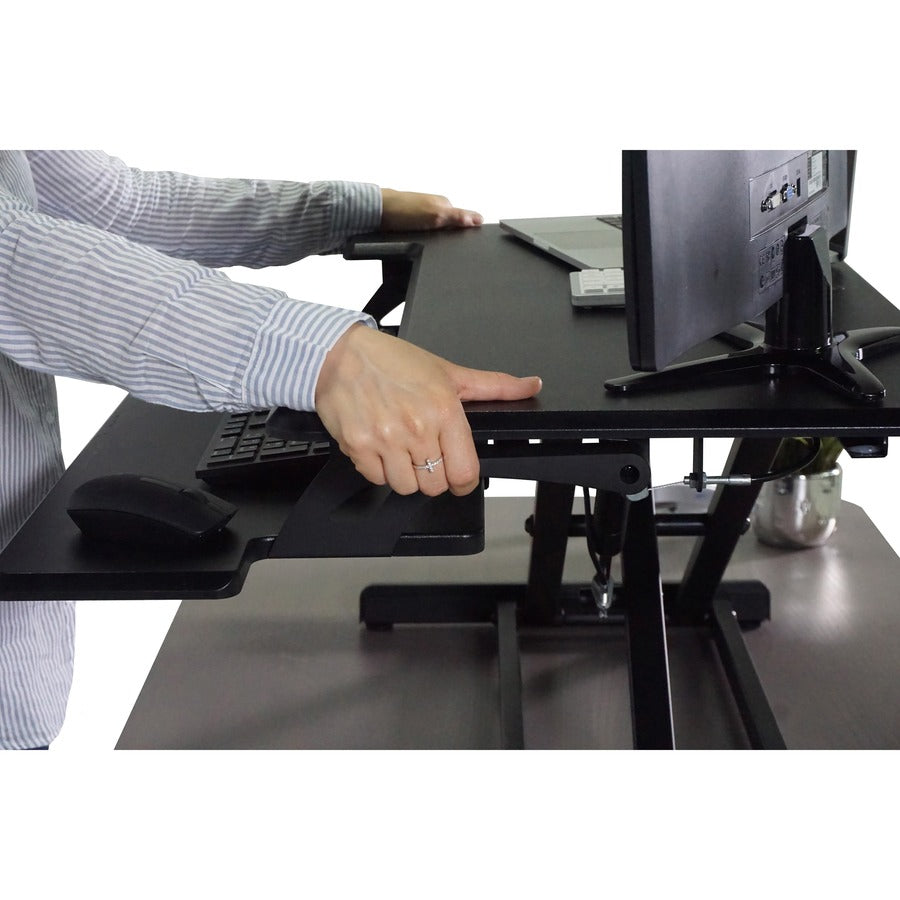 Victor High Rise Height Adjustable Compact Standing Desk with Keyboard Tray - DCX610