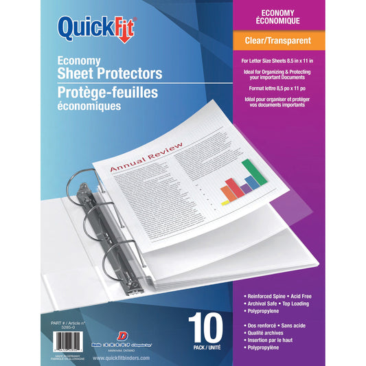 QuickFit Clear Economy Sheet Protectors