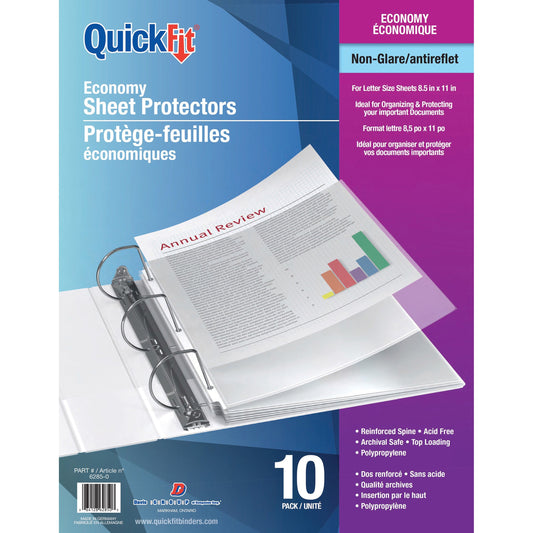 QuickFit Non-glare Economy Sheet Protectors