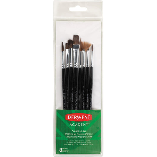 Derwent Academy Artist Brush Set, 8 Pack