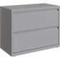 Lorell 36" Silver Lateral File - 2-Drawer
