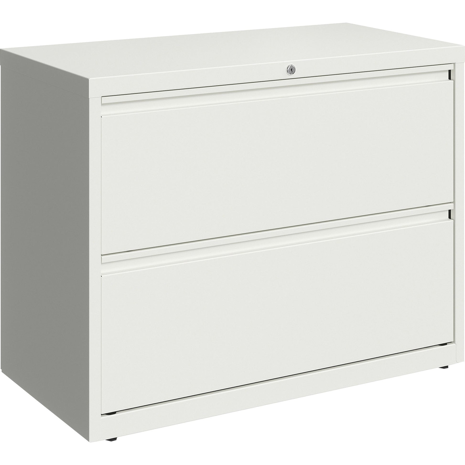 Lorell 36" White Lateral File - 2-Drawer