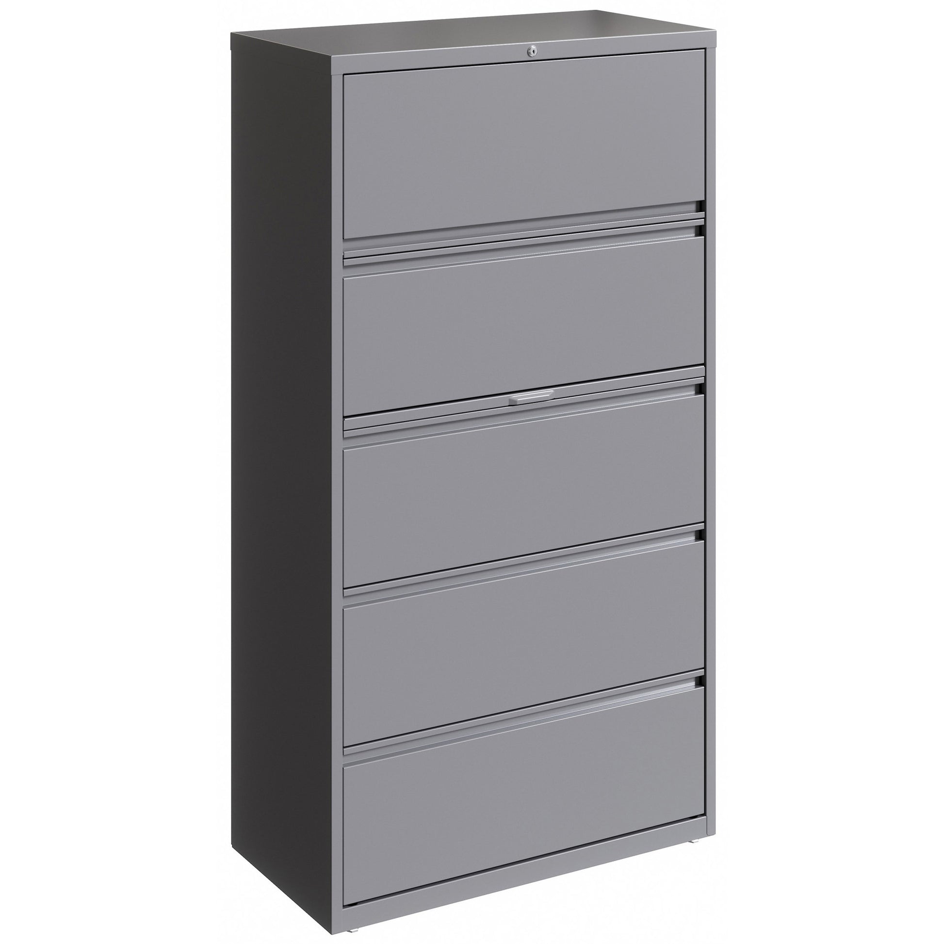 Lorell 36" Silver Lateral File - 5-Drawer