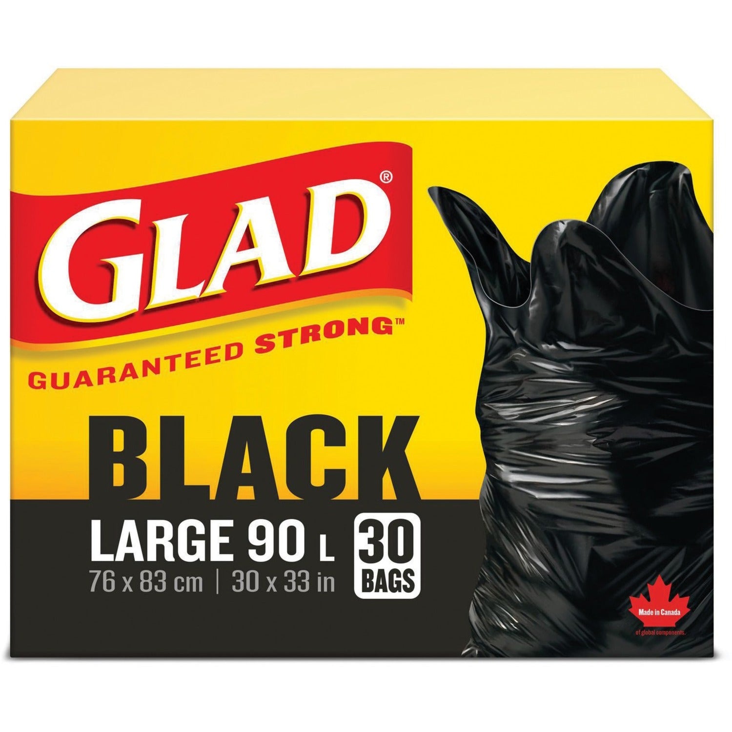 Glad Black 90L Large Bags