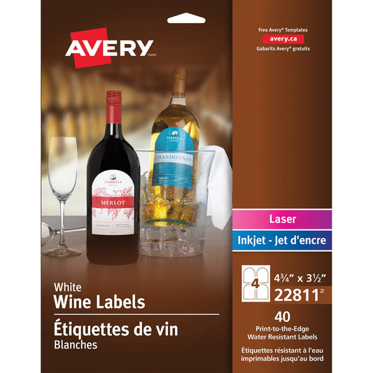 Avery&reg; Print-to-edge Water-resistant Labels