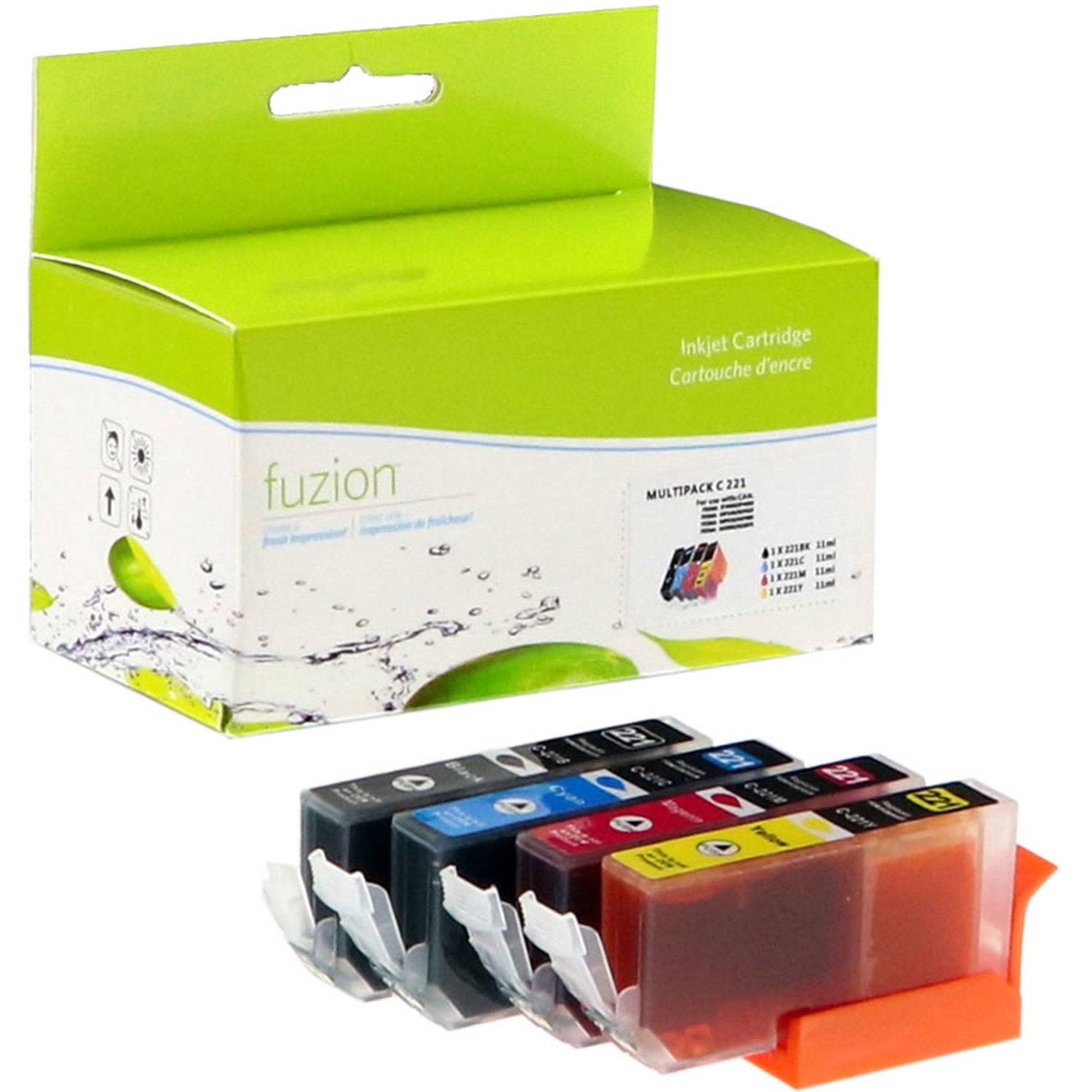 fuzion Ink Cartridge - Alternative for Canon CLI221 - Black, Cyan, Magenta, Yellow