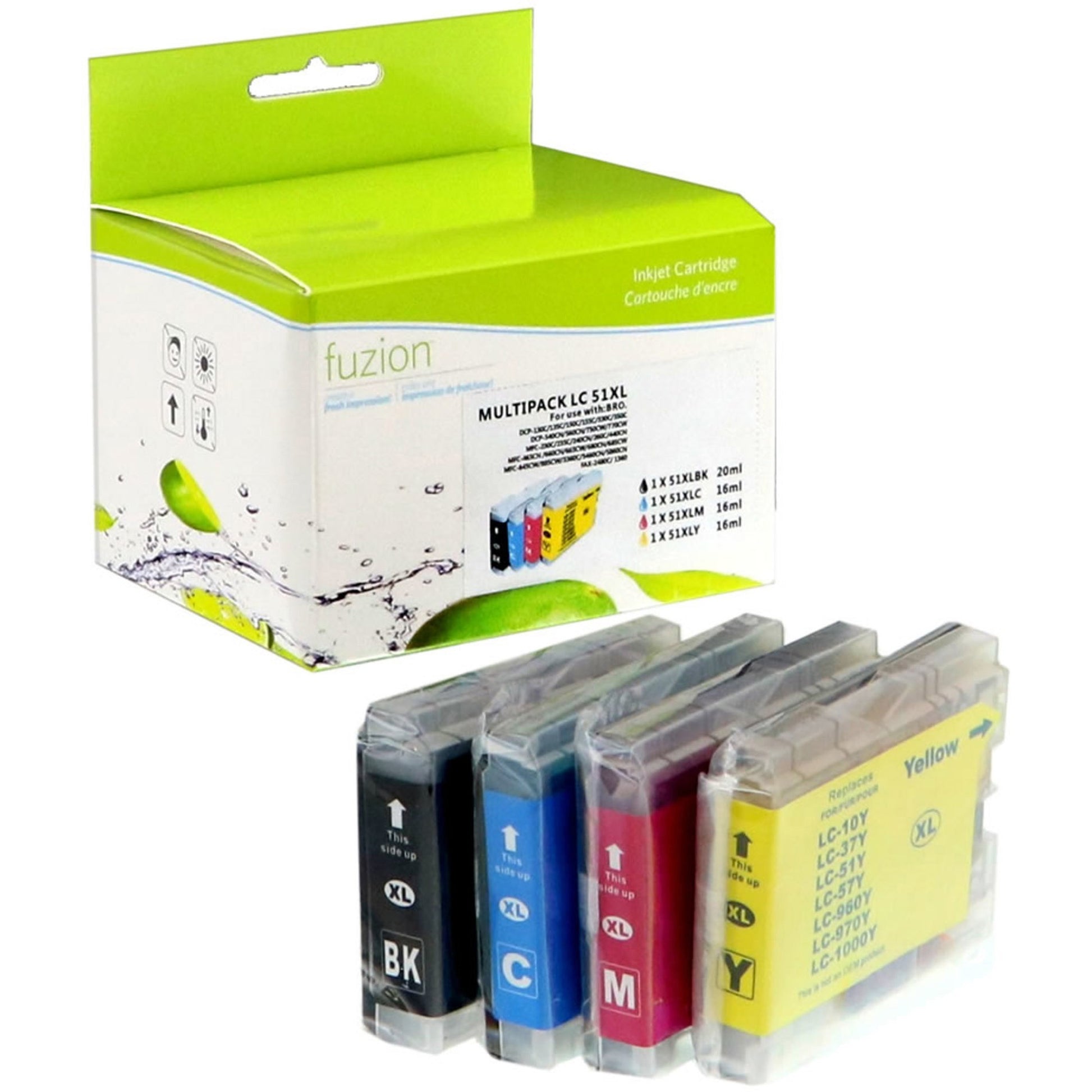 fuzion Ink Cartridge - Alternative for Brother LC51 - Black, Cyan, Magenta, Yellow