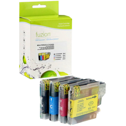 fuzion Ink Cartridge - Alternative for Brother LC65 - Black, Cyan, Magenta, Yellow