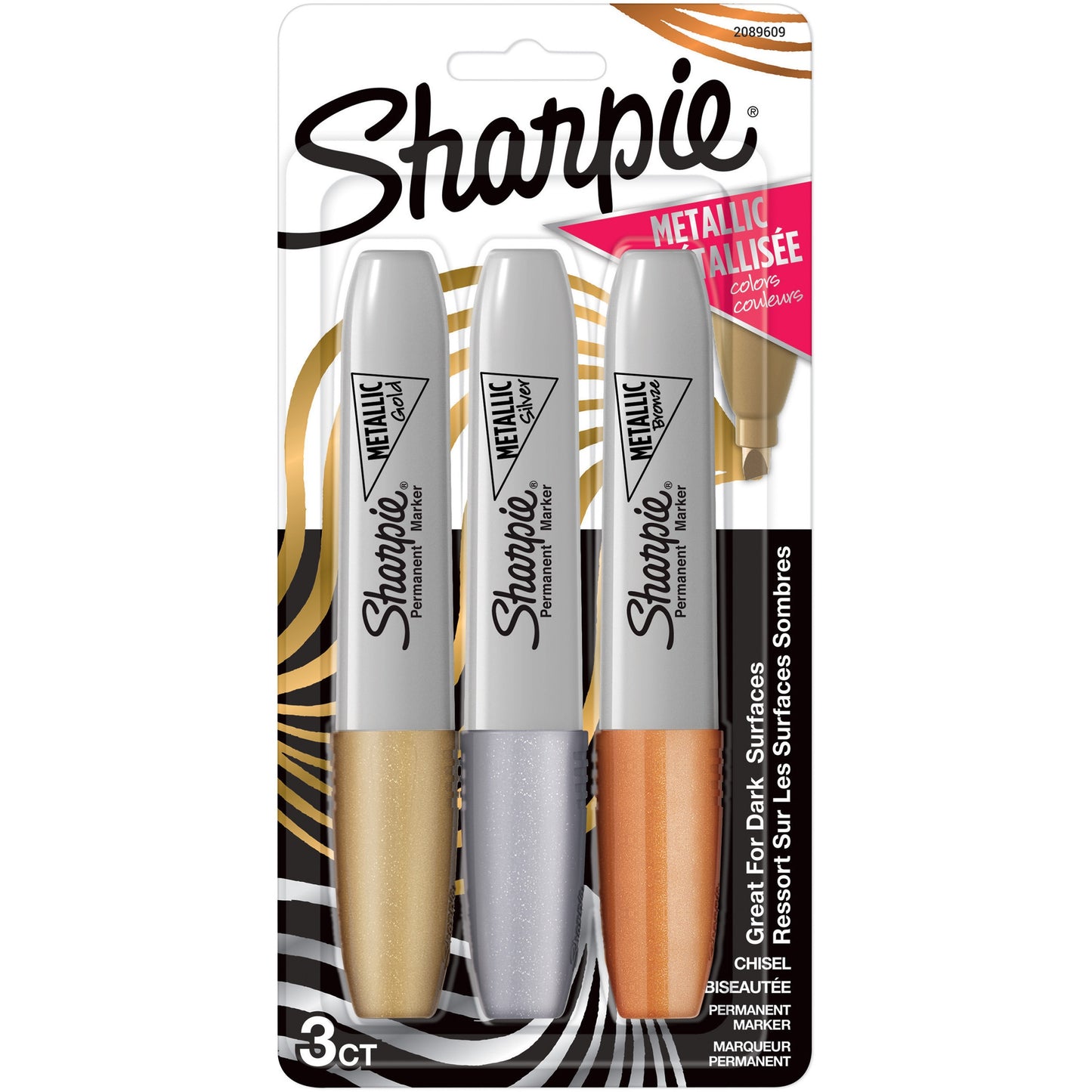 Sharpie Metallic Ink Chisel Tip Permanent Markers